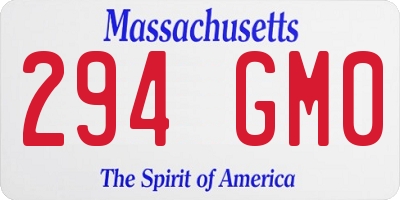 MA license plate 294GM0