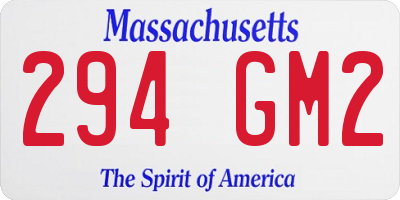 MA license plate 294GM2