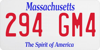 MA license plate 294GM4