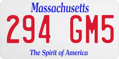 MA license plate 294GM5
