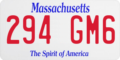 MA license plate 294GM6