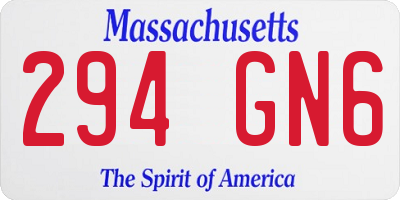 MA license plate 294GN6