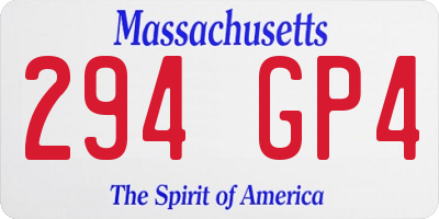 MA license plate 294GP4