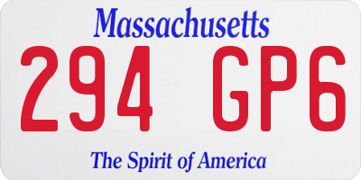 MA license plate 294GP6