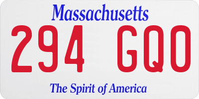 MA license plate 294GQ0