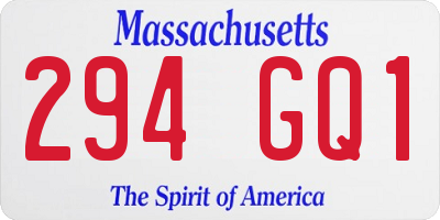 MA license plate 294GQ1