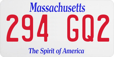 MA license plate 294GQ2
