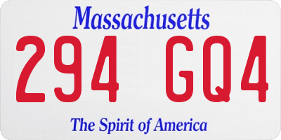 MA license plate 294GQ4