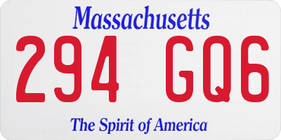 MA license plate 294GQ6