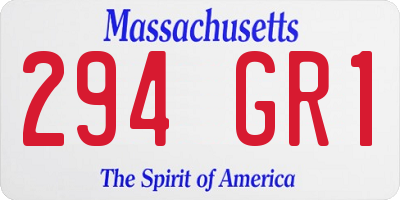 MA license plate 294GR1