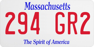 MA license plate 294GR2