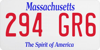 MA license plate 294GR6