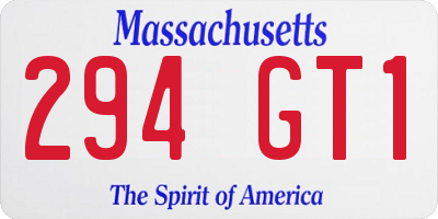 MA license plate 294GT1