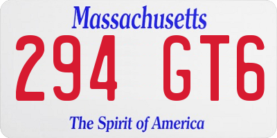 MA license plate 294GT6