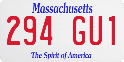 MA license plate 294GU1