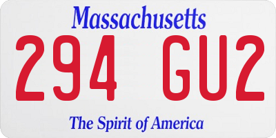 MA license plate 294GU2