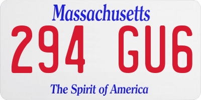 MA license plate 294GU6