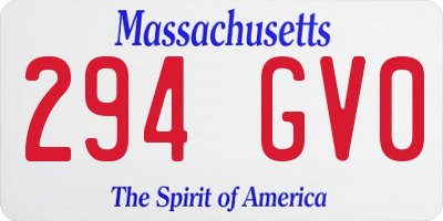 MA license plate 294GV0