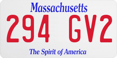 MA license plate 294GV2