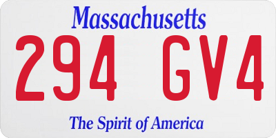MA license plate 294GV4