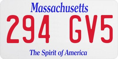 MA license plate 294GV5