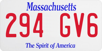 MA license plate 294GV6