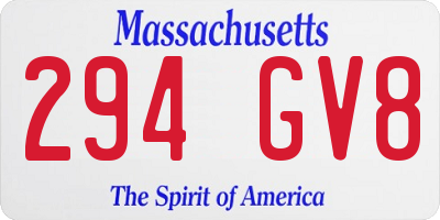 MA license plate 294GV8