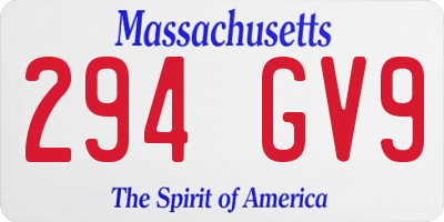 MA license plate 294GV9