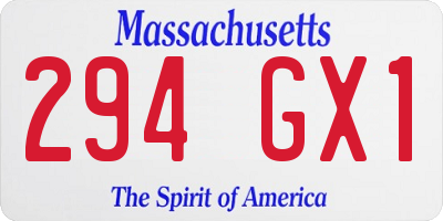 MA license plate 294GX1