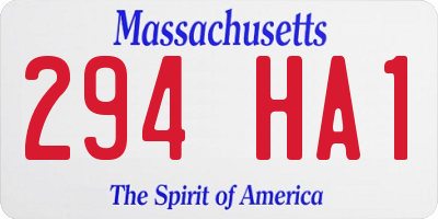 MA license plate 294HA1