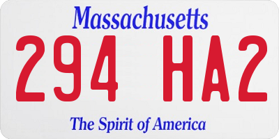 MA license plate 294HA2