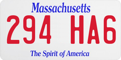 MA license plate 294HA6