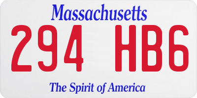 MA license plate 294HB6
