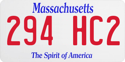 MA license plate 294HC2