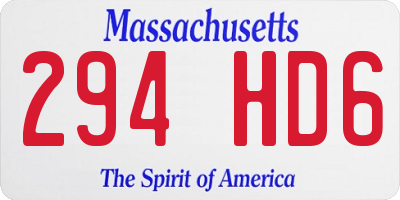 MA license plate 294HD6