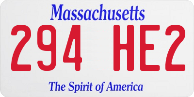 MA license plate 294HE2