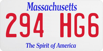 MA license plate 294HG6