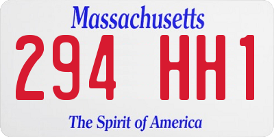 MA license plate 294HH1