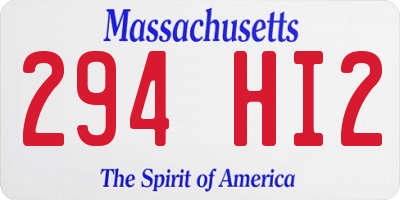 MA license plate 294HI2