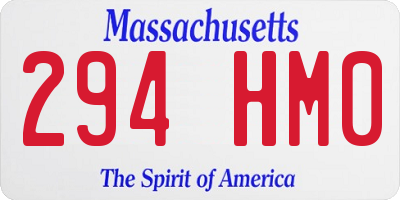 MA license plate 294HM0
