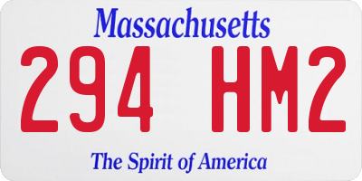 MA license plate 294HM2