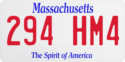 MA license plate 294HM4