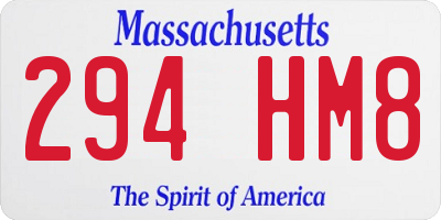 MA license plate 294HM8