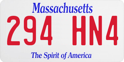 MA license plate 294HN4