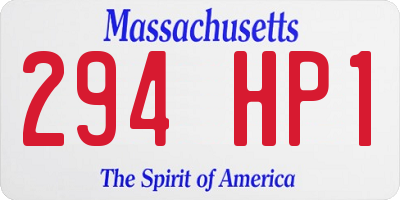 MA license plate 294HP1