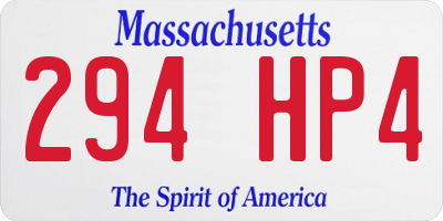 MA license plate 294HP4