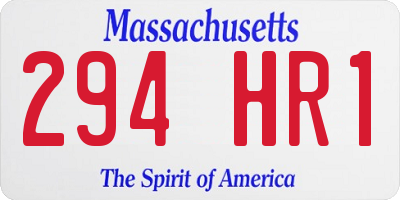 MA license plate 294HR1