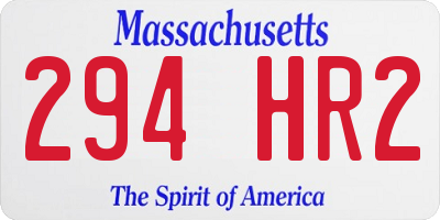 MA license plate 294HR2