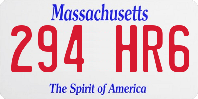 MA license plate 294HR6