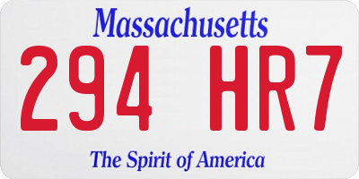 MA license plate 294HR7